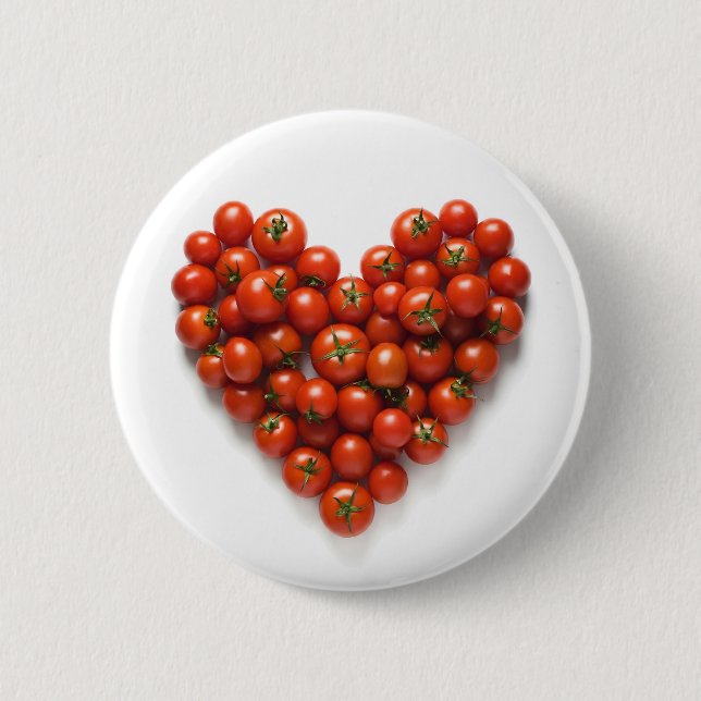 Tomato Heart 2 Inch Round Button (Front)