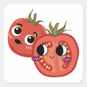 Tomato in Awe  Square Sticker