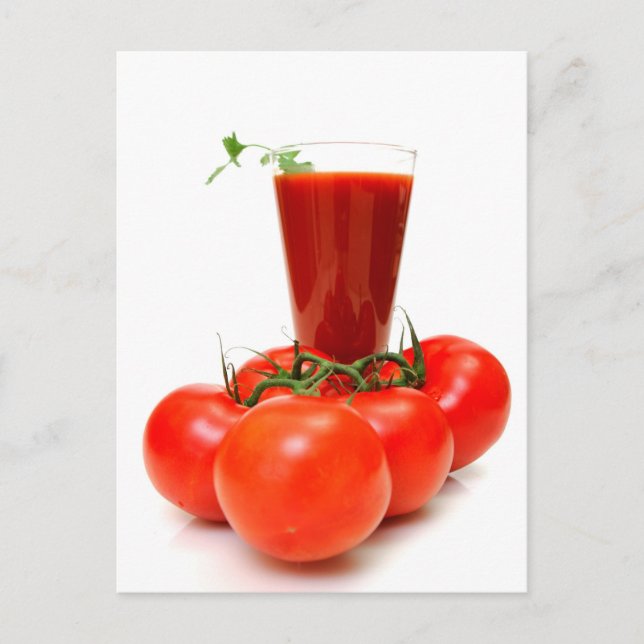 Tomato Juice And Fresh Tomatoes Postcard (Front)