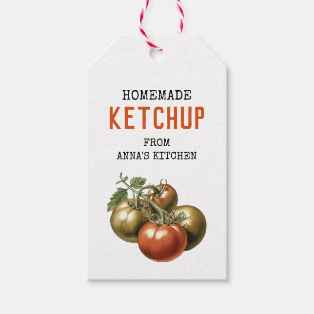 Tomato Ketchup étiquette personnalisé aquarelle to (Devant)