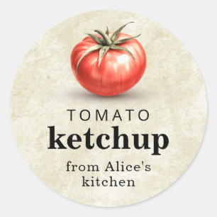 Tomato ketchup homemade canning food label 