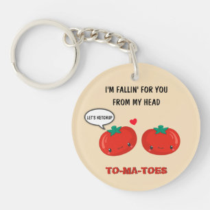 Tomato love flirting cute kawaii valentine's day keychain