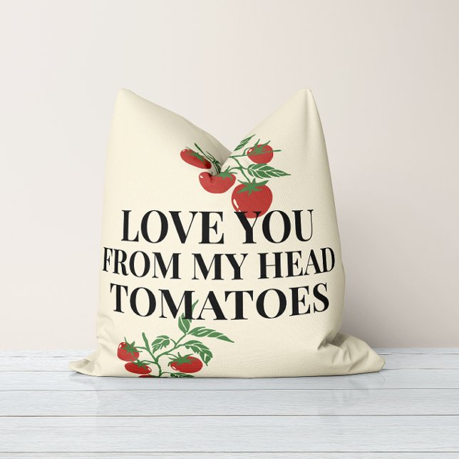 Tomato Love Note Farm-to-Table Fresh Throw Pillow (Creator Uploaded)