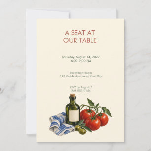 Tomato Olive Oil Mediterranean Dinner Invitation