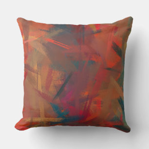 Tomato Orange Abstract Throw Pillow