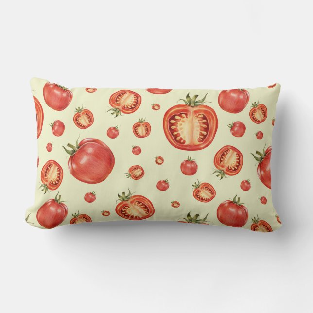 Tomato Pattern Lumbar Pillow (Front)