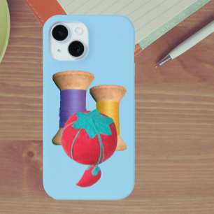 Tomato Pin Cushion and VIntage Spools of Thread iPhone 15 Case