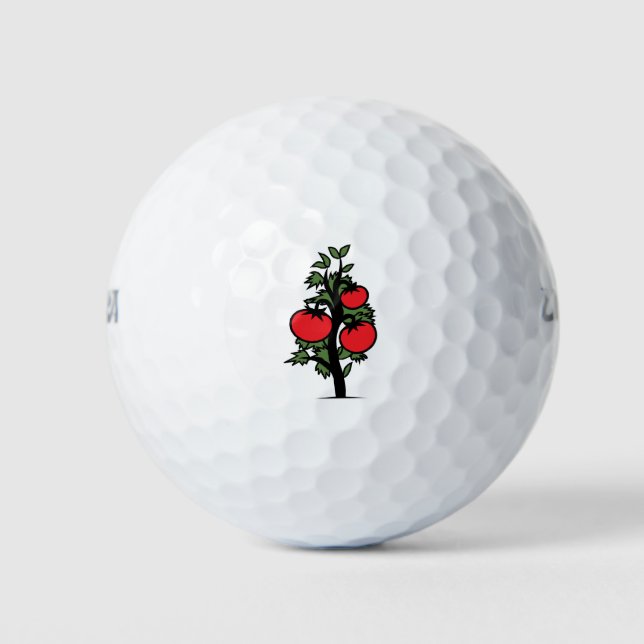 Tomato Plant Vegetable Sick Darkened Golf Balls (Front)