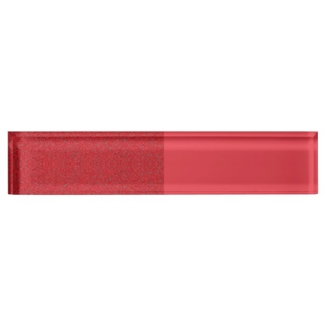 Tomato Red Acrylic Desk Nameplate – Customizable (Front)