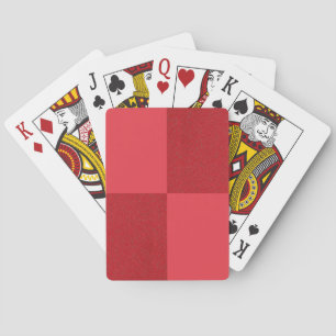 Tomato Red Chequered Grid Playing Cards – Customiz