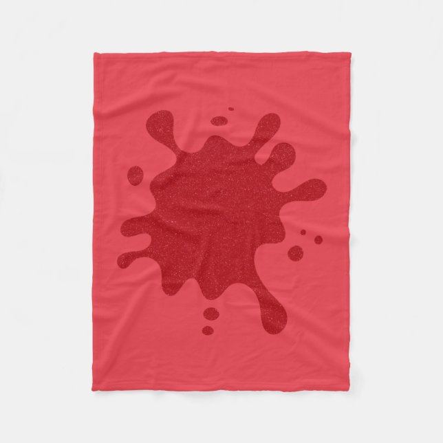 Tomato Red Customizable Drip Fleece Blanket (Front)