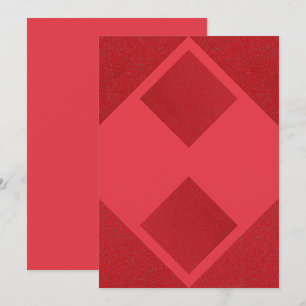 Tomato Red Diamond Block Invitation – Customizable