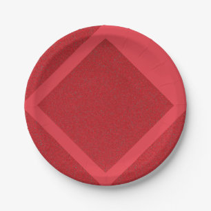 Tomato Red Diamond Frame Party Plate – Customize