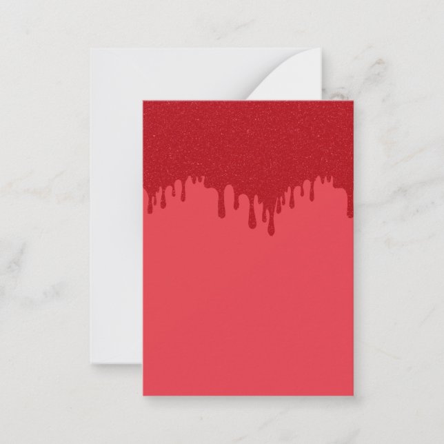 Tomato Red Drip Custom Flat Note Card (Front)