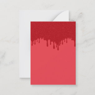 Tomato Red Drip Custom Flat Note Card