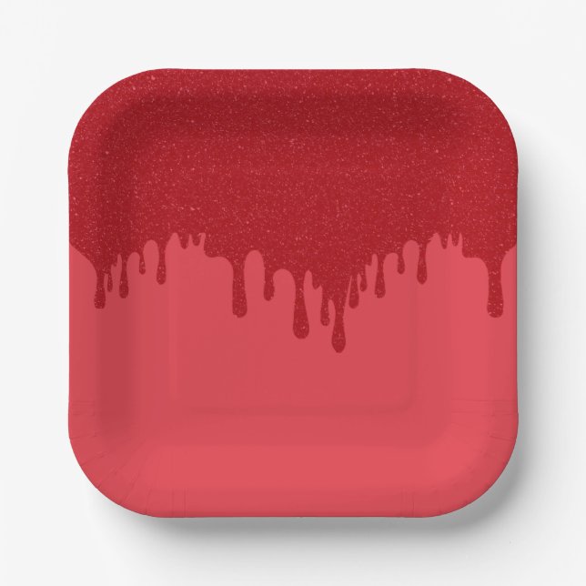 Tomato Red Drip Custom Paper Plate (Front)