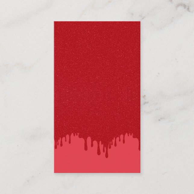 Tomato Red Drip Design Calling Card – Customizable (Front)