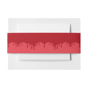 Tomato Red Drip Invitation Belly Band – Customize