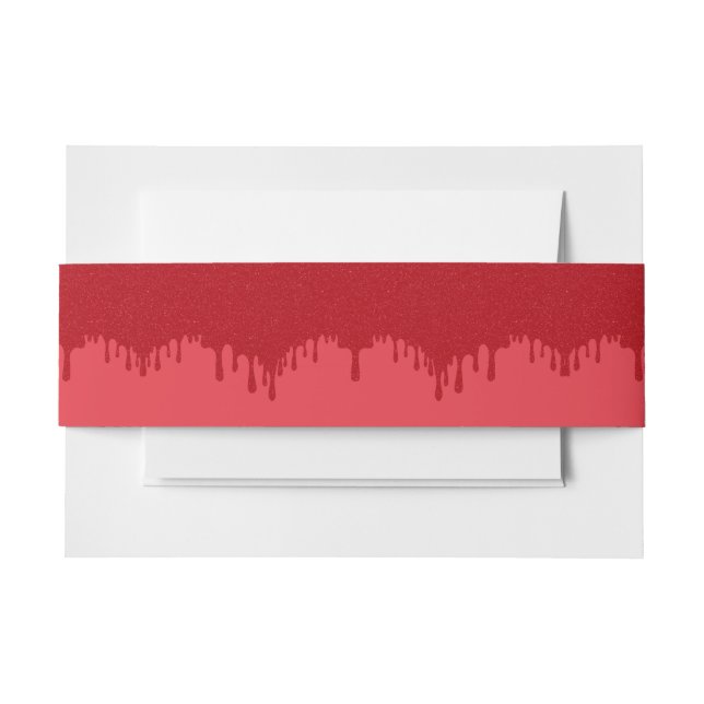 Tomato Red Drip Invitation Belly Band – Customize (Front Example)