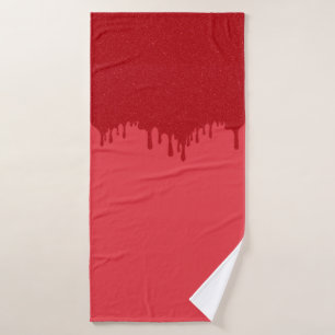 Tomato-Red Drip Luxe Bath Towel – Customizable