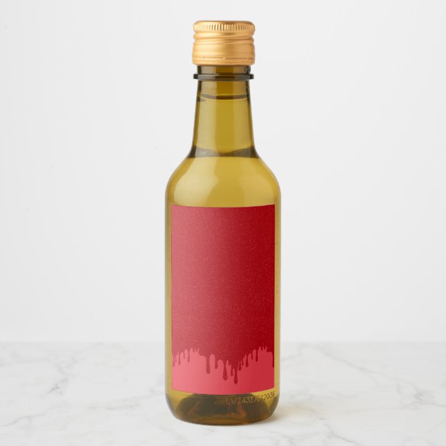 Tomato Red Drip Mini Bottle Labels – Customizable (Front)
