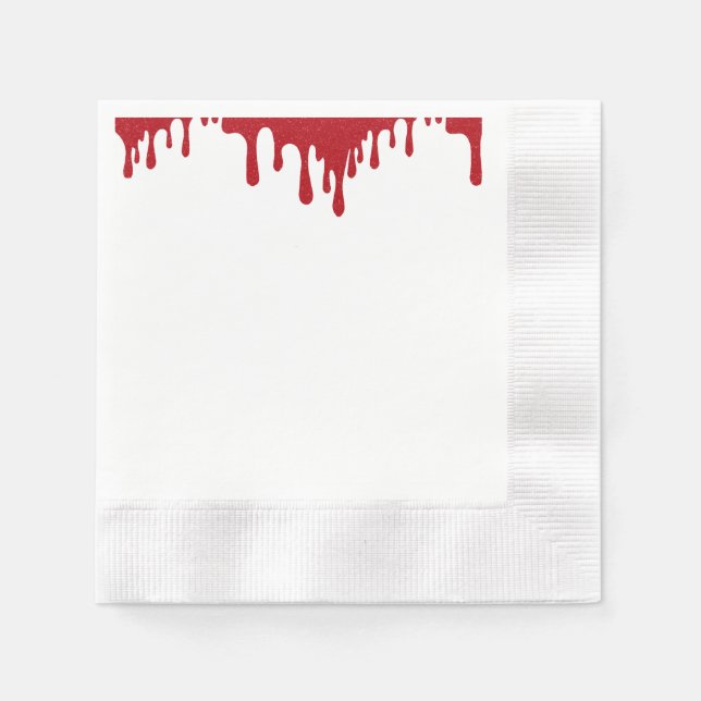 Tomato Red Drip Party Paper Napkin – Customizable (Front)