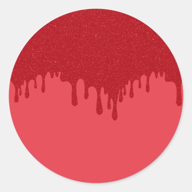 Tomato-Red Drip Round Stickers – Customizable (Front)