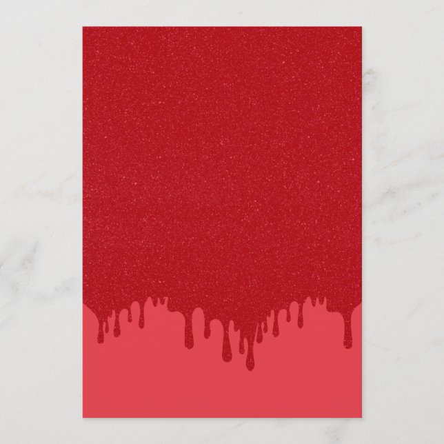 Tomato Red Drip Texture Flat Menu Card – Customize (Front)