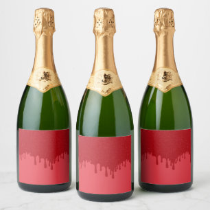 Tomato Red Drip Wine Bottle Labels – Customizable