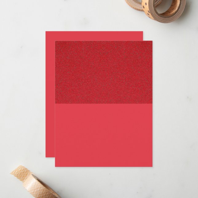 Tomato Red Flat Note Card with Noise Top - Custom (Front/Back In Situ)