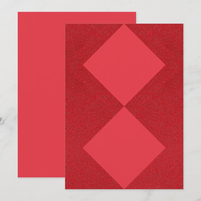 Tomato Red Geometric Duo Card – Customizable (Front/Back)