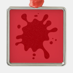 Tomato Red Glitter Splash Ornament – Custom Gift