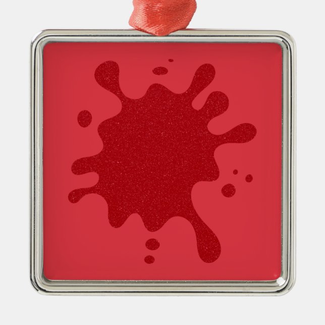 Tomato Red Glitter Splash Ornament – Custom Gift (Front)