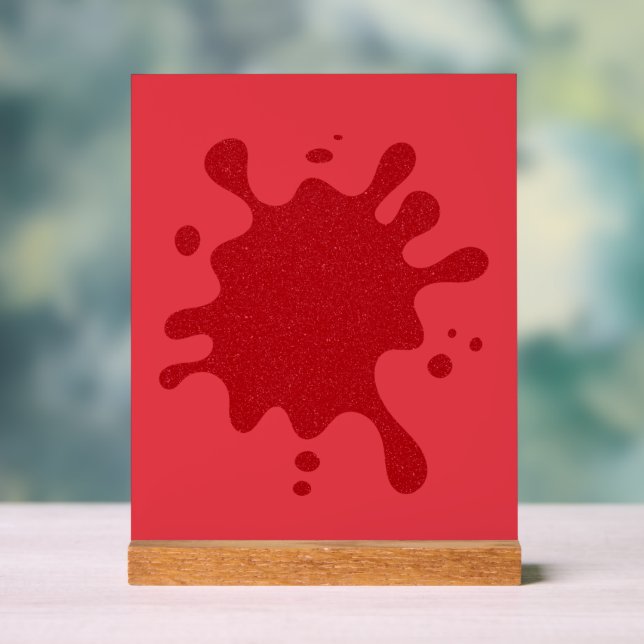 Tomato Red Glitter Splash Sign – Customizable (Neutral)