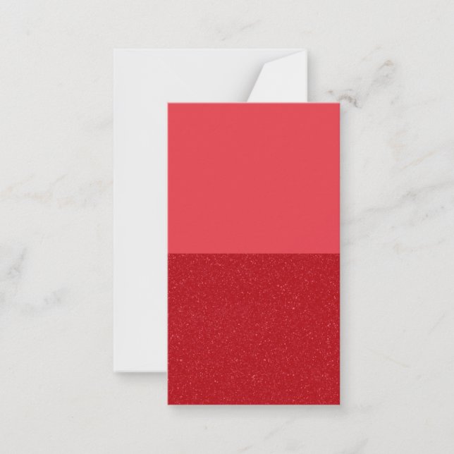 Tomato Red Glitter Split Flat Note Card (Custom) (Front)