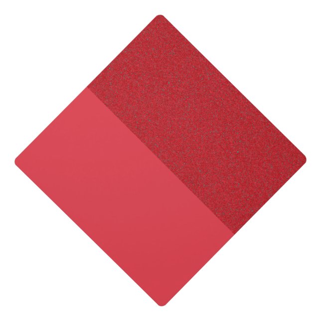 Tomato Red Graduation Cap Topper – Split Texture (Front)