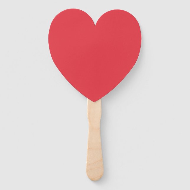 Tomato Red Heart-Shaped Hand Fan (Custom) (Front)