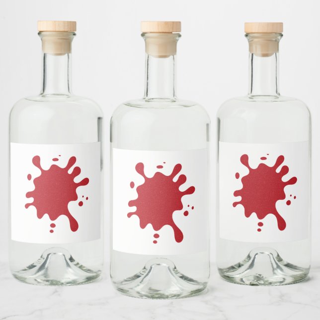 Tomato Red Ink Splash Liquor Label – Customizable (Bottles)