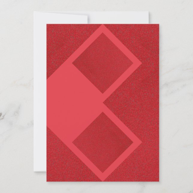 Tomato Red Modern Diamond Card – Customizable (Front)