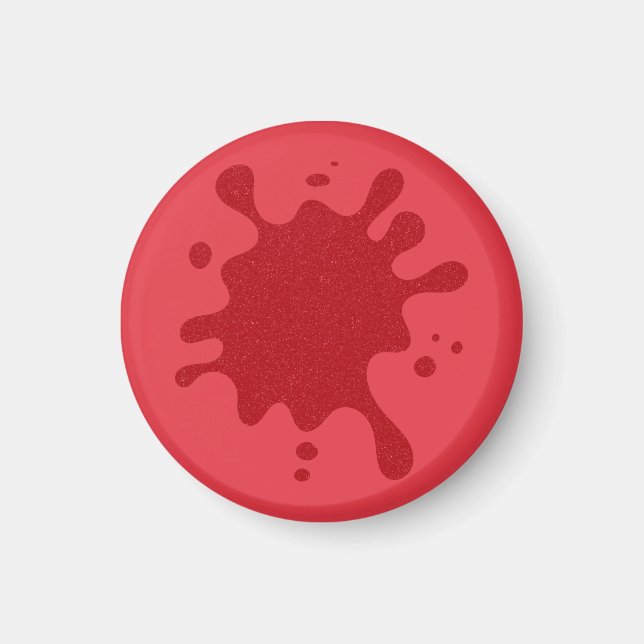 Tomato Red Noise Splatter Magnet – Customizable (Front)