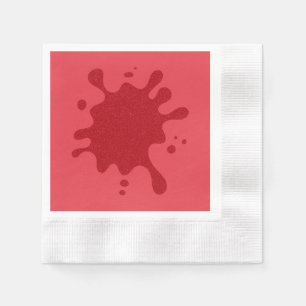 Tomato Red on Red Paint Splatter – Customizable Napkin