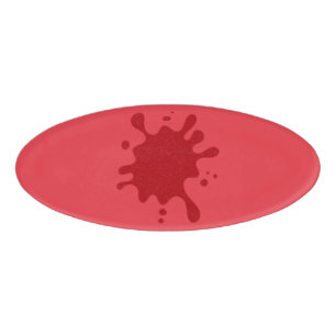 Tomato-Red Oval Magnetic Name Tag – Customizable
