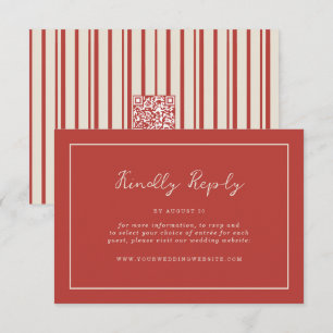 Tomato Red QR Code Wedding RSVP Enclosure Card