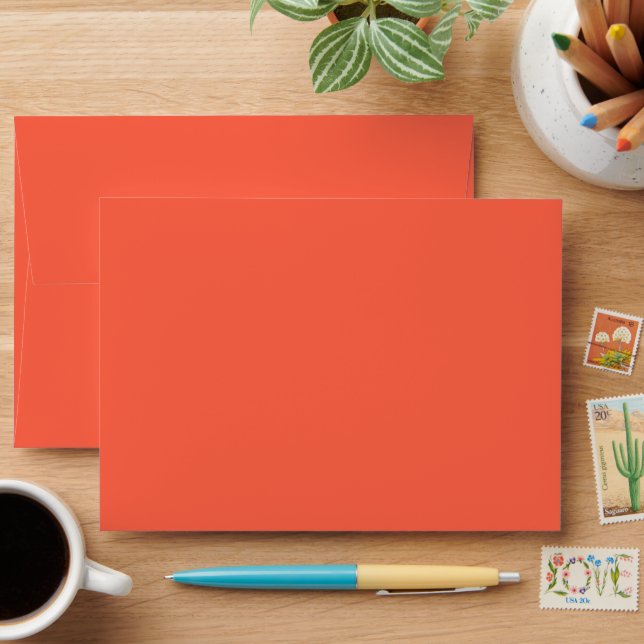Tomato Red Solid Colour Envelopes (Desk)