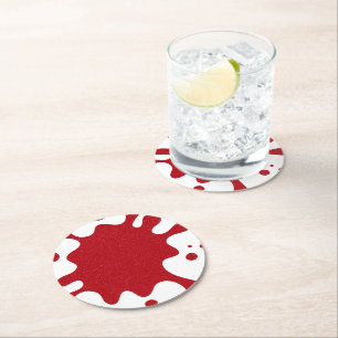 Tomato Red Splash Coaster – Customizable Design