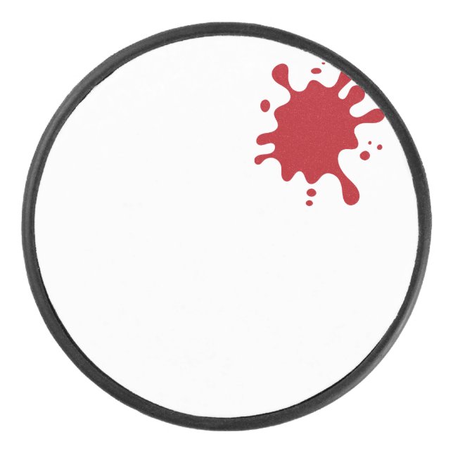 Tomato Red Splash Custom Hockey Puck (Front)