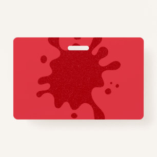 Tomato-Red Splash Custom Name Badge