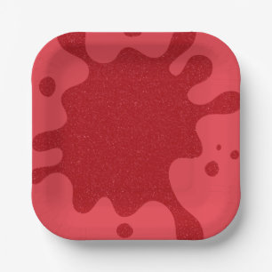 Tomato Red Splash Custom Paper Plate