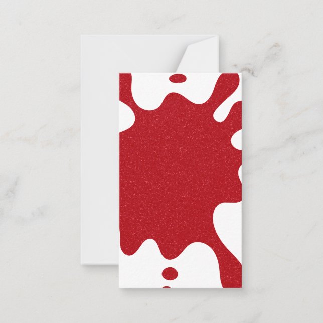 Tomato Red Splash on White Flat Note Card (Custom) (Front)
