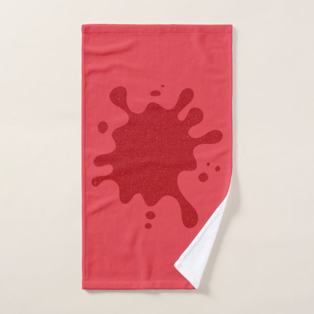 Tomato-Red Splash Personalized Hand Towel (Custom) (Hand Towel)